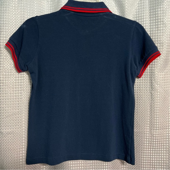 Merc London Classic Rita Polo Navy & Red Polo Women’s Small Rare - Picture 2 of 2